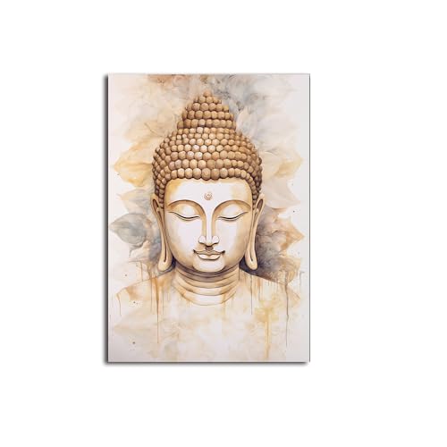 BeiYiHo Cuadro Zen Salon Laminas Decorativas Pared Budas Árbol de la Vida Yin Yang Flor de Loto Decoracion Salon Dormitorios Pasillo Baño Poster Beige Lienzo