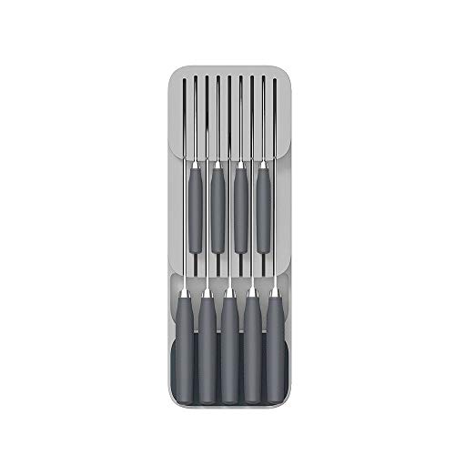 Joseph Joseph Drawer Store Organizer Tray, Knife Block, Gray