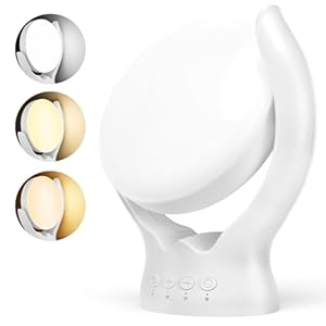Wopigh Daglichtlamp, 10.000 lux lichttherapielamp zonder UV, daglichtlamp met 3 kleurtemperaturen, 4 timers en 5 instelbare lichtintensiteiten en geheugenfunctie