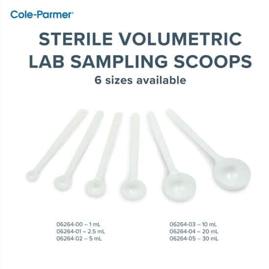 Sterile Volumetric Lab Sampling Spoons, HDPE, HDPE, 5 mL (0.17 oz); 100/PK