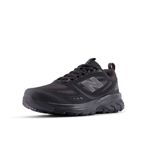 New Balance Men's 410 V8 Trail Running Shoe, Black/Neptune Grey, 10 W