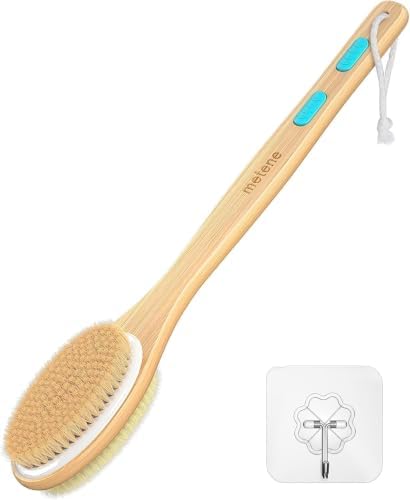 Metene Shower Brush with Soft and Stiff Bristles, Exfoliating Ski...