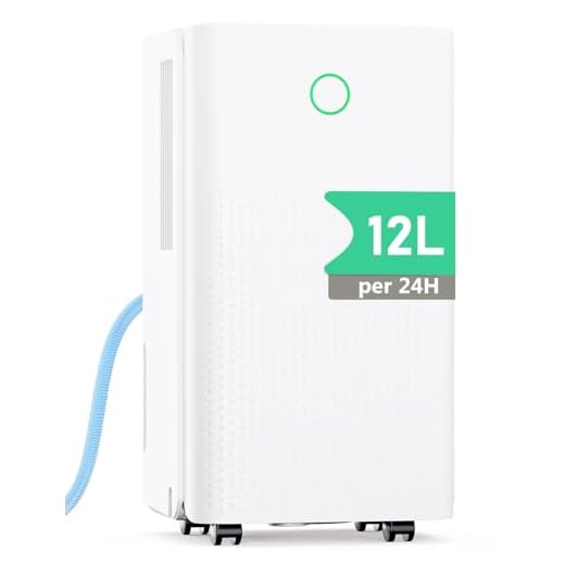 Deshumidificador 12L/Día, Deshumificadores Electrico con Compresor, 3 Modos, Silencioso y de Bajo Consumo, Depósito 2,2L, Drenaje Continuo, Temporizador 24h, Control Automático de Humedad para Hogar