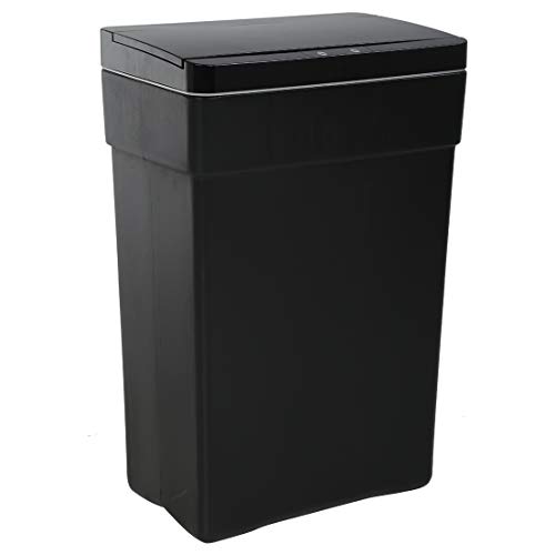 Caneca de basura automática con sensor 50 L negro