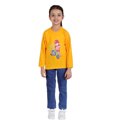 Image of superminis Boy's /Girls Cotton Round Neck Full Sleeves Regular Fit T Shirts With Trendy And Fun Prints