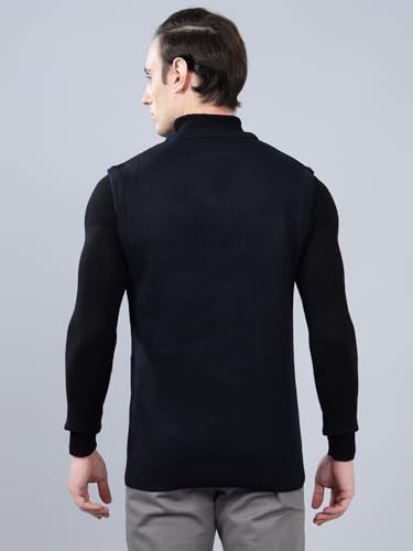 Image of Cantabil Checkered V-Neck Sleeveless Regular Fit Mens Casual Sweater | Casual Sweater for Men | Mens Sweater for Winter Wear (P MSWT00124)