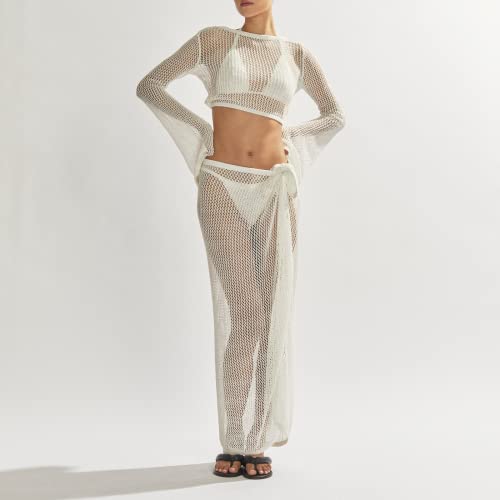 Women 2 Piece Skirt Sets Y2k Crop Tops Bodycon Maxi Long Skirts Sexy Hollow Out Backless Club Party Outfits2