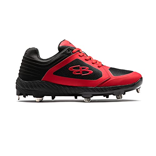 Boombah Women's Ballistic Metal Cleats Black/Red - Size 7.5