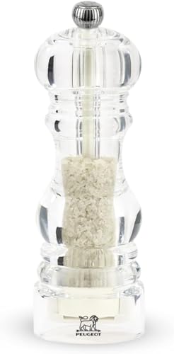 PEUGEOT 32456 Nancy 18 cm Wet Salt Mill, Acrylic, 5.9 x 5.9 x 17.5 cm