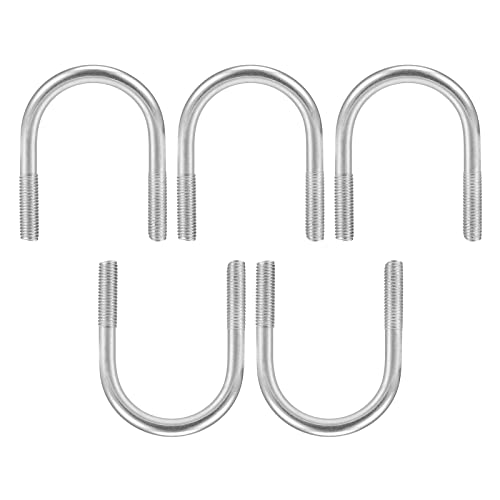 Image of DTGN 1-5 /8 inchx2.72 inch(DXL) Round U-Bolts - 5Pack - Good for Construction Industry - 304 Stainless Steel Round Bend U Bolt - Silver