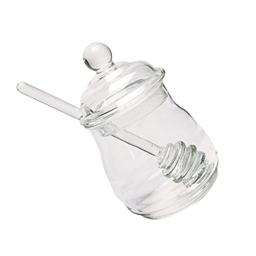 GRIRIW 1 Set Transparent with Dipper Syrup Dispenser for Home Use Honey Storage Container Easy to Clean Design for Everyday Use