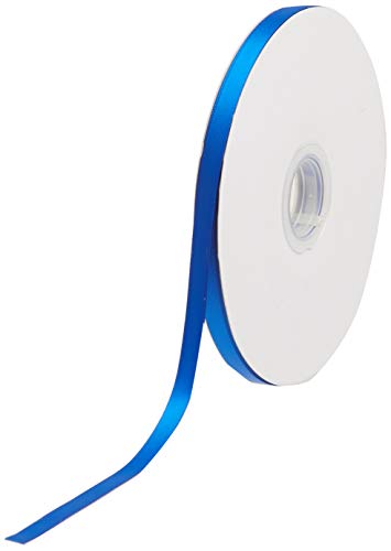 Image of Morex Ribbon 08809 /00-352 Double Face Satin Polyester Ribbon, 3 /8 inch /100 yd., Electric Blue