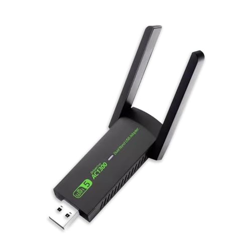 USB Adapter for Desktop PC, AC1300Mbps Band 2.4G/5G MU-MIMO Dongle with 5Dbi High Gain Antenna, for Windows11/10/Win8/Win7