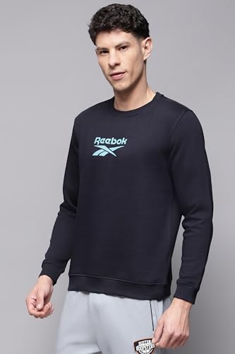Image of Reebok Men's Classic Crew Sweatshirt - Cozy Fleece Pullover, No Hoodie Design