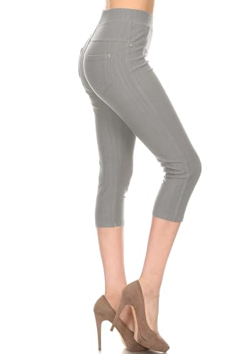 Image of Leggings Depot Women's Cotton Blend Stretch Pull-on Jeggings Casual Pants with Pockets (Available in Plus Size)