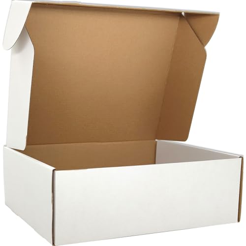 Cenoid 20 Cajas de Cartón para Envíos 30 x 23 x 10 cm Cajas Carton Blancas Pequeñas para Regalo Embalaje con Tapa