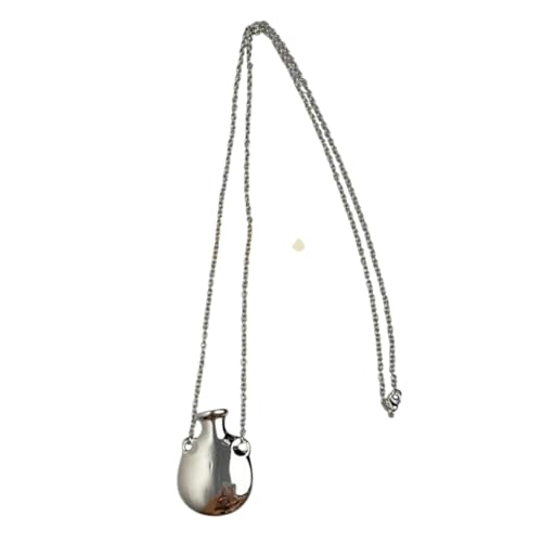 Fashion Oval Pendant Stainless Steel Long Necklace For Women's Sweater Chain Colorless Jewelry Accessory