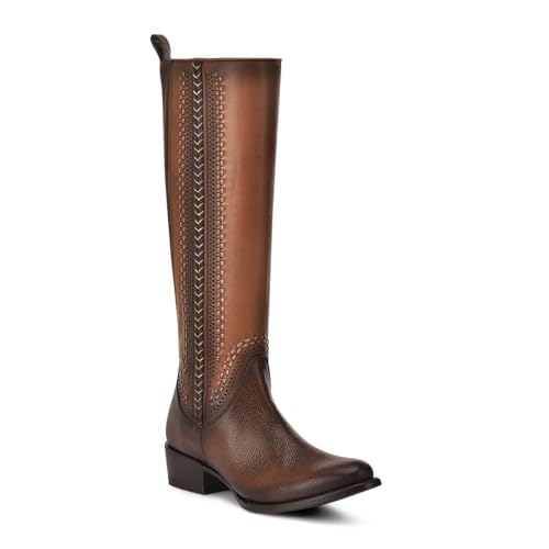 Cuadra Women's Tall Boot with Bovine Leather, Laser Engraving and Perforated Details 1X4IRS2