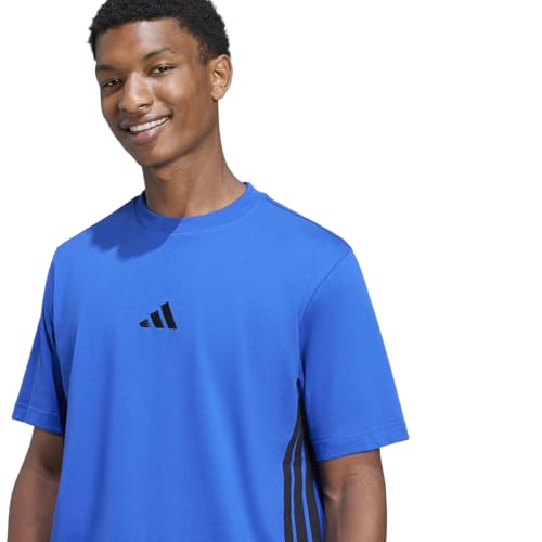 adidas Herren Essential Three Stripes Single Jersey Shirt, Team royal Blue/Black, M – Ansicht 6