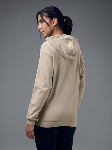 Image of TECHNOSPORT Women's Regular Fit Graphic Print Hooded Neck Full Sleeve Technowarm+ Sweatshirt for Casual & Regular Use
