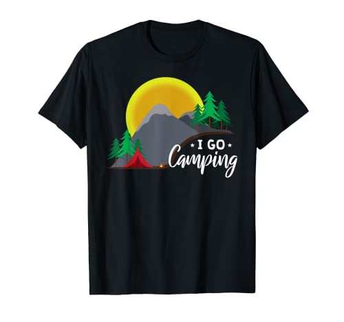 Cool Tent Camping Mountain Nature Campfire Camiseta Camiseta