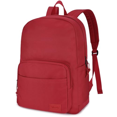 VASCHY Mochila Escolar Juvenil 17 L Rojo, Ligera y Resistente al Agua, 30 x 13 x 43 cm