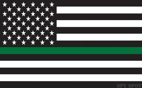 Thin Green Line Support US Flag Army | Set of 4 | 4