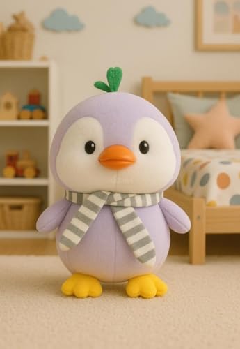 Image of HUG 'n' FEEL SOFT TOYS Penguin with Scarf 20cm Plush Toy | Stuffed Animal | Ultra Soft, Huggable & Cuddly Gift for Kids, Girls, Boys | Perfect for Birthday, Valentine's Day