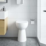 HUAKEHOM Randloses WC Keramik Weiß 50,5x36,5x50 cm Komforthöhe Soft-Close-Sitz Badezimmer Tiefspüler Für