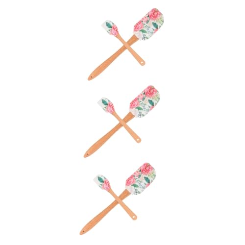 ABOOFAN 3 Ensembles Grattoir À Gâteau Accessoire De Cuisine Boulangerie Pâtisserie Spatule À Fromage Crêpes Spatule Grattoir À Crème Pâtissière Grattoir À Bol En Bois 2 Pièces * 3