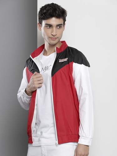 Image of The Indian Garage Co Men Regular Fit Colorblocked Wind Cheater
