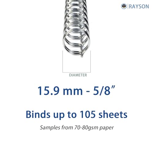 RAYSON Drahtbinderücken, 23 Schlaufen, 130 Blatt, 2:1 Teilung, 15,9 mm, A4, Mischfarbe, Packung mit 50 Stück