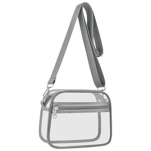 Image of Clear Bag for Stadium Events Clear Sports Fan Handbags Purses with Adjustbale Strap for Concerts Festivals Game Day