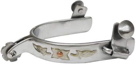 Showman Stainless Steel Spurs w/Leaf Overlay