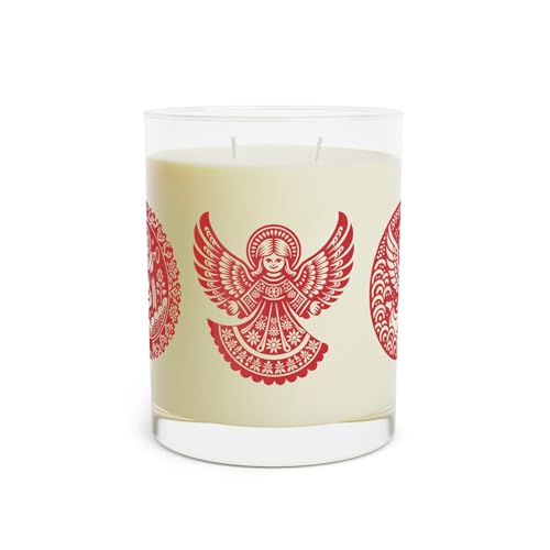 Scented Candle - Choir of Angels Woodblock Christmas Angels, Religious Christmas Gift, Full Glass, Available in 3 Scents