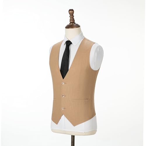 Men Suit Vest Summer Leisure Cotton Linen Beach Wedding Waistcoat Casual Vest For Men Groomsmen Vest3