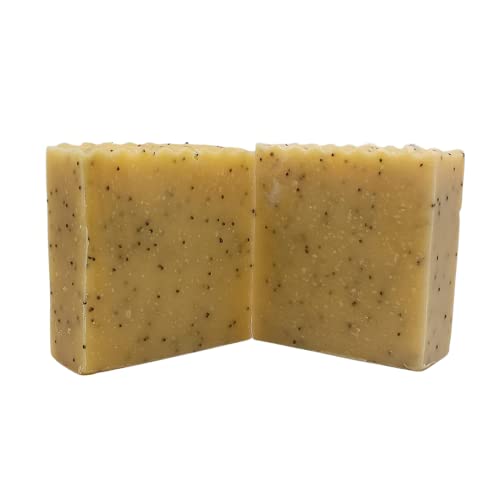 High Thyme Farmacy All-Natural Lemongrass Poppy Seed Soap - 5 Ounce Bar Of Handmade Lemongrass Soap With Turmeric – Moisturizing Essential Oil Soap - Organic Lye Soap – Exfoliating Aromatherapy Soap #TOP5