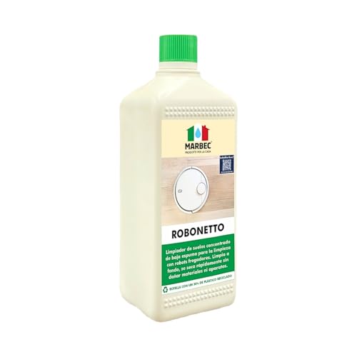 MARBEC ROBONETTO 1LT Limpiador concentrado para robot limpiador de suelos. Ideal para la limpieza ordinaria de barro, piedra, cemento, madera, gres, etc