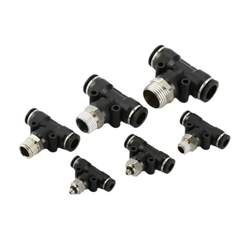 Accesorios neumaticos PLF manguera 6mm racor codo plastico negro rosca de 1/4 5