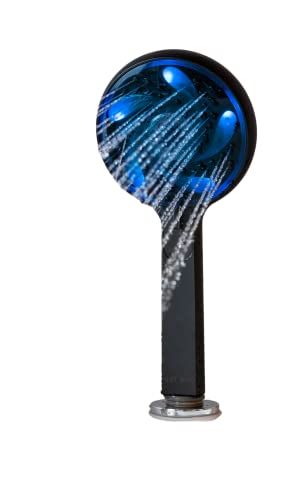 HYDRAO Pommeau de douche noir mat économique et connecté - Minuteur de douche noir - Economies 70% d'eau - 3 jets- Pommeau anti calcaire