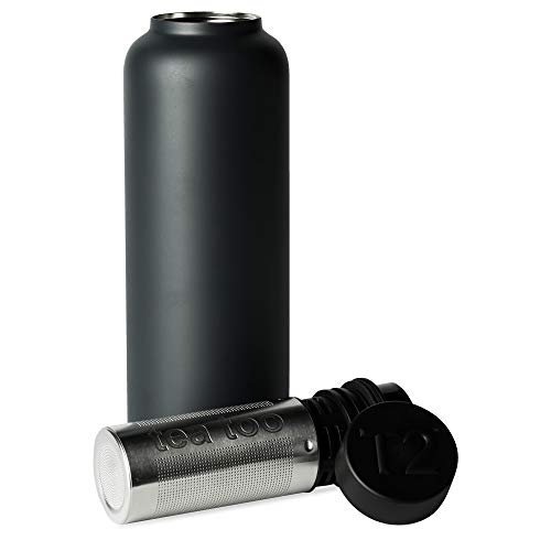 T2 Tea - Insulated Flask with Stainless Steel Infuser, Black (500ml/16.9 floz)