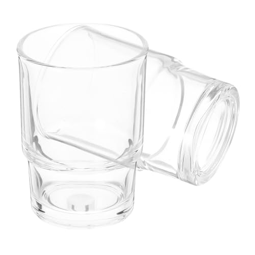HOLIDYOYO Vasos de Vidrio Transparente para Baño 2 Piezas Portavasos Multipropósito para Cepillos de Dientes y Enjuague Bucal Diseño Antideslizante y Duradero Accesorios Prácticos para