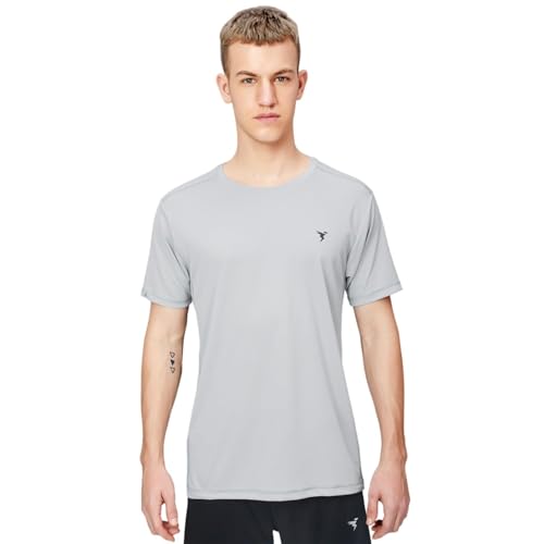 Image of TECHNOSPORT Men's Slim Fit Polyester Activewear Sports T-Shirt with Moisture-Wicking Comfort for Workout, Running & Gym