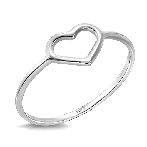Minddha Sterling Silver Rings - Silver Infinity Heart Ring- Infinity Band Ring For Women- 925 Silver Rings For Women Infinity Heart Design- Made In Israel, Pure Silver Heart Ring, 2Mm Band Size 6 #TOP1