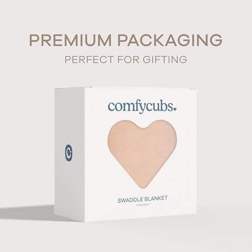 Image of Comfy Cubs Muslin Swaddle Blankets Pack of 1, 47 x 47 Inch Soft Cotton Baby Blanket Set, Large Multipurpose Wraps for Newborns - Self-Soothing Swaddles for Newborns - Blush