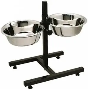 Pets Empire Stainless Steel Double Diner Food Bowl Stand for Dog (Large) 2800 ml x 2