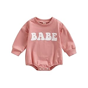 Newborn Baby Girl Boy Clothes Crewneck Sweatshirt Romper Babe/Rainbow Pullover Sweater Shirts Oversized Fall Clothes