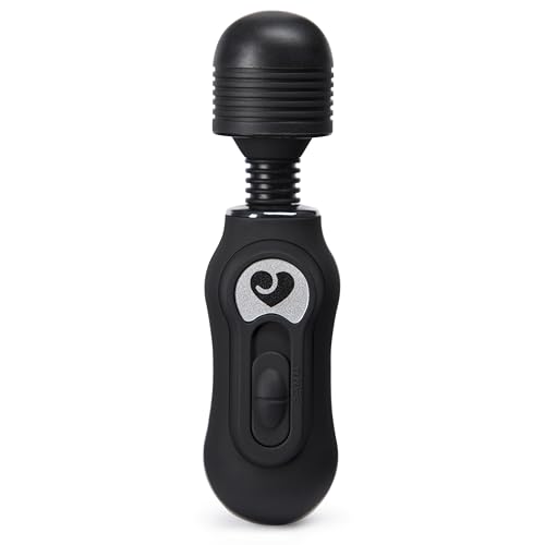Lovehoney Black Micro Magic Wand Vibrator with 3 Speeds & Flexible Neck - Plastic - Petite