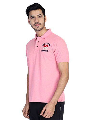 Image of OFF LIMITS Mens Varsity Polo for Mens (Pink Mel)
