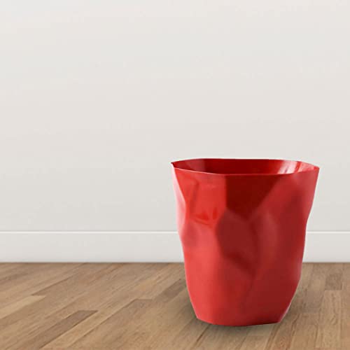 Caneca de basura geométrica irregular de plástico roja S miniatura 3